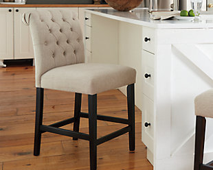 large Tripton Counter Height Bar Stool, Linen, rollover