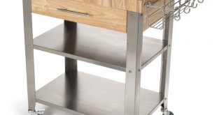 Rebrilliant Francis Kitchen Cart with Butcher Block Top & Reviews | Wayfair