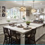 Cute kitchen designs with island kitchen:modern white countertop kitchen  island with seating classic pendant