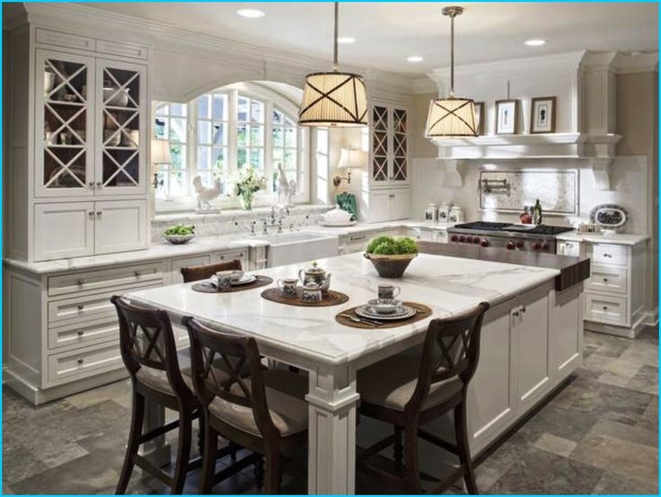 Cute kitchen designs with island kitchen:modern white countertop kitchen  island with seating classic pendant