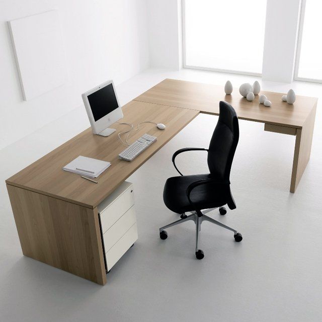 Home Computer Desks Modern Corner Computer Desk Furniture With Untreated  Made Of Wood Oak Material Having Some Slide Drawer And Cabinet