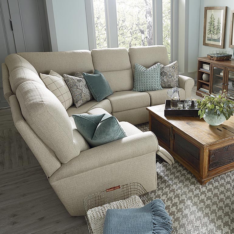 Add flexibility in your living room with
  an l shaped sectional sofa with recliner