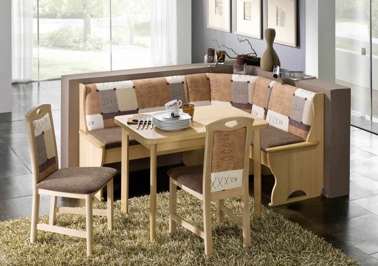 Breakfast Nook Table and Bench. Neutral color pattern with this dining  nook offers a way to enhance the color scheme in