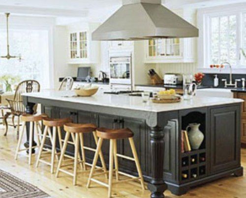 Large Kitchen Island with Seating and Storage : Kitchen Layouts with