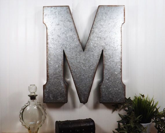 Large Metal Letter/ 20 inch Metal Letter/ Wall Decor/ Galvanized Letter/  Tin Letter/ Shabby Chic Letter/ BOHO Letters/ Country Chic