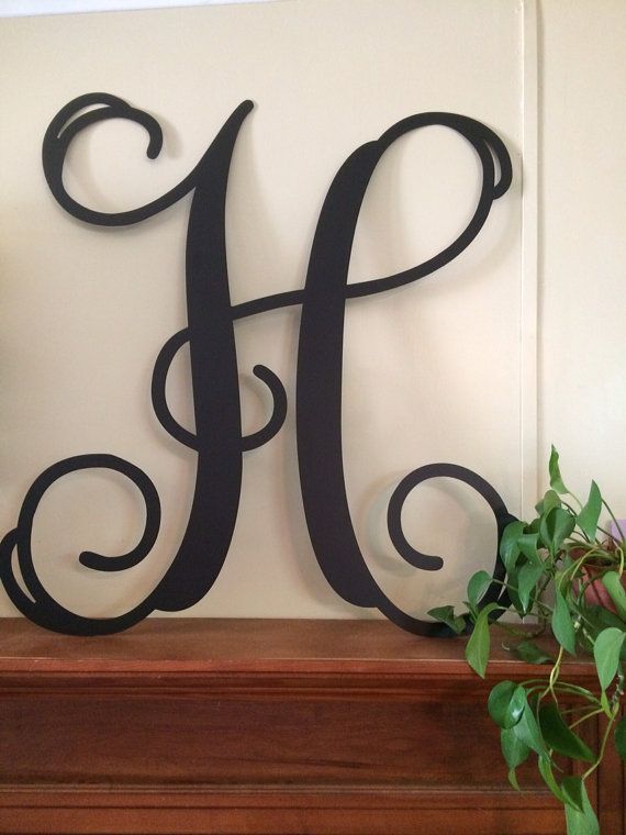 Large Single Letter Metal Monogram Wall/Door Hanger | For the Home |  Monogram wall, Letter wall decor, Wall