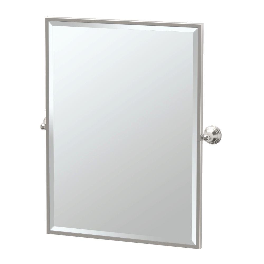 Framed Single Rectangle Mirror in Satin Nickel-4369FS - The Home Depot