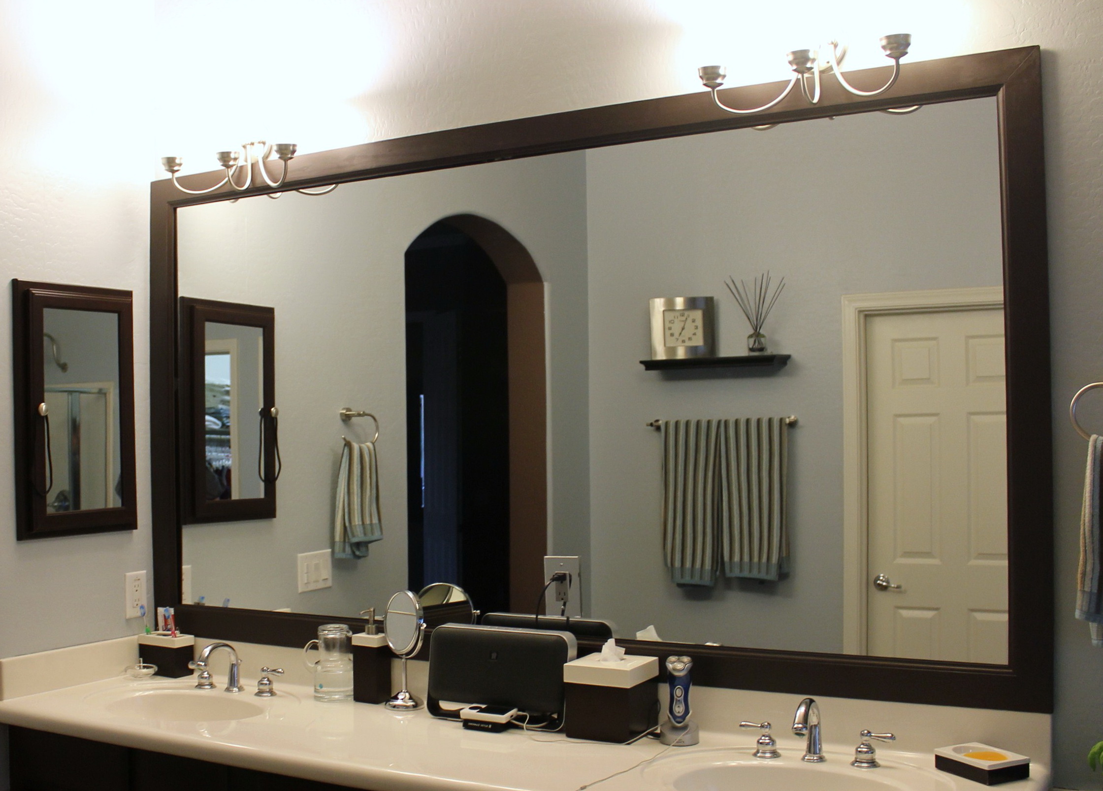 bathroom custom silver framed mirrors design inspiration mirror  surround surrounds elegant decor with large shocking rectangular