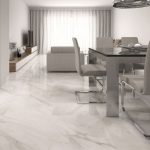 Calacatta White Gloss Floor Tiles - Beige Design