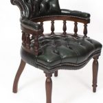 Hand Made in England - Leather Captains Desk Chair in Olive Green