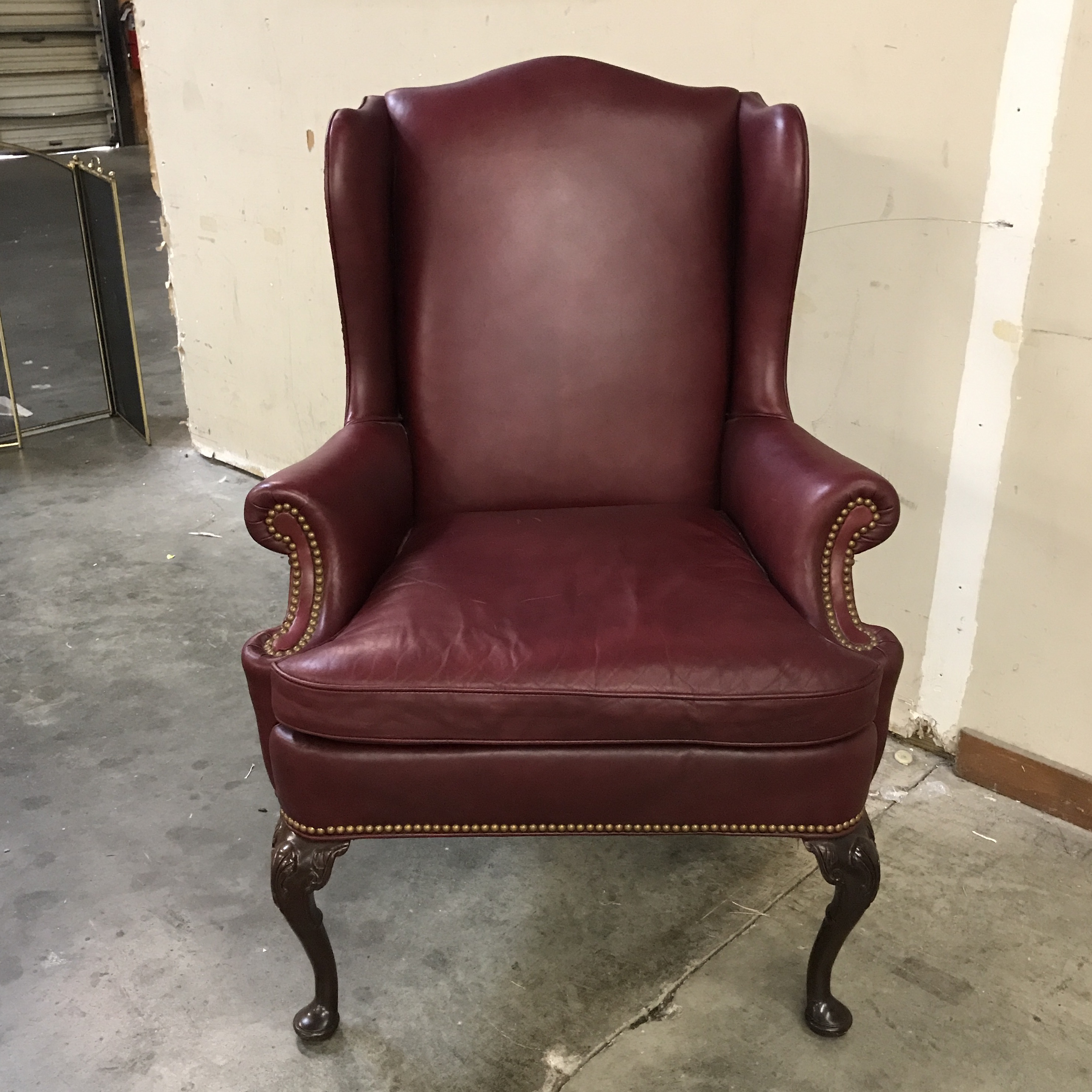 Hancock & Moore Leather Wingback Chair | Chairish