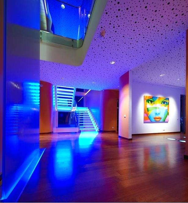 Modern Home Interior Design With Colorful Led Lighting Inc