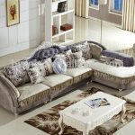 Cloth living room sofa set, Wood frame corner sofa, Post-modern sectional  sofa