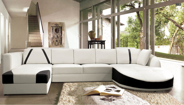 Sofa set living room furniture Modern Leather corner sofas with U shape sofa  set