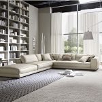 Minerale Modern Italian Corner Sofa in cream leather