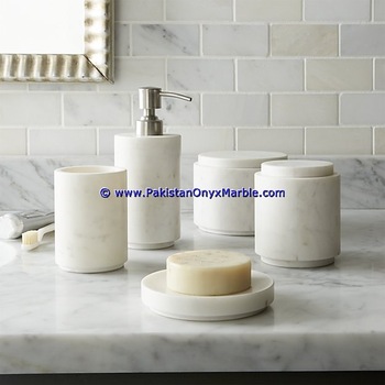 Best Quality Marble Bathroom Accessories Set Ziarat White Carrara