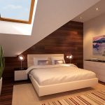 View in gallery Cozy minimalist bedroom in the attic with a skylight