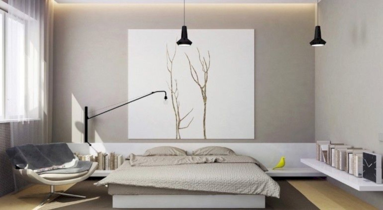 Minimalist master bedroom decoration ideas 43