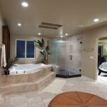 stunning-bathroom-ideas-with-corner-white-bathtub-and-