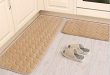 Kitchen Rugs,CAMAL 2 Pieces Non-Slip Memory Foam Kitchen Mat Rubber Backing  Doormat