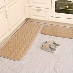 Kitchen Rugs,CAMAL 2 Pieces Non-Slip Memory Foam Kitchen Mat Rubber Backing  Doormat