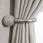 Harmony Home Decorative Curtain Holdbacks Wall Mounted Curtain Tie Backs  Pack of 2 Availablie in Black or Silver (Silver, Ball Diamond):  Traveller Location.uk: