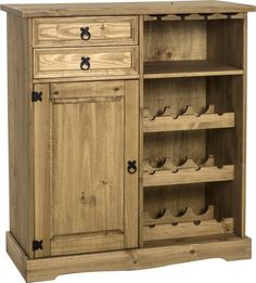 Corona Sideboard and Wine Rack - .Mexican Pine - Corona Dining Mexican Pine  Furniture for bedrooms, living and dining rooms