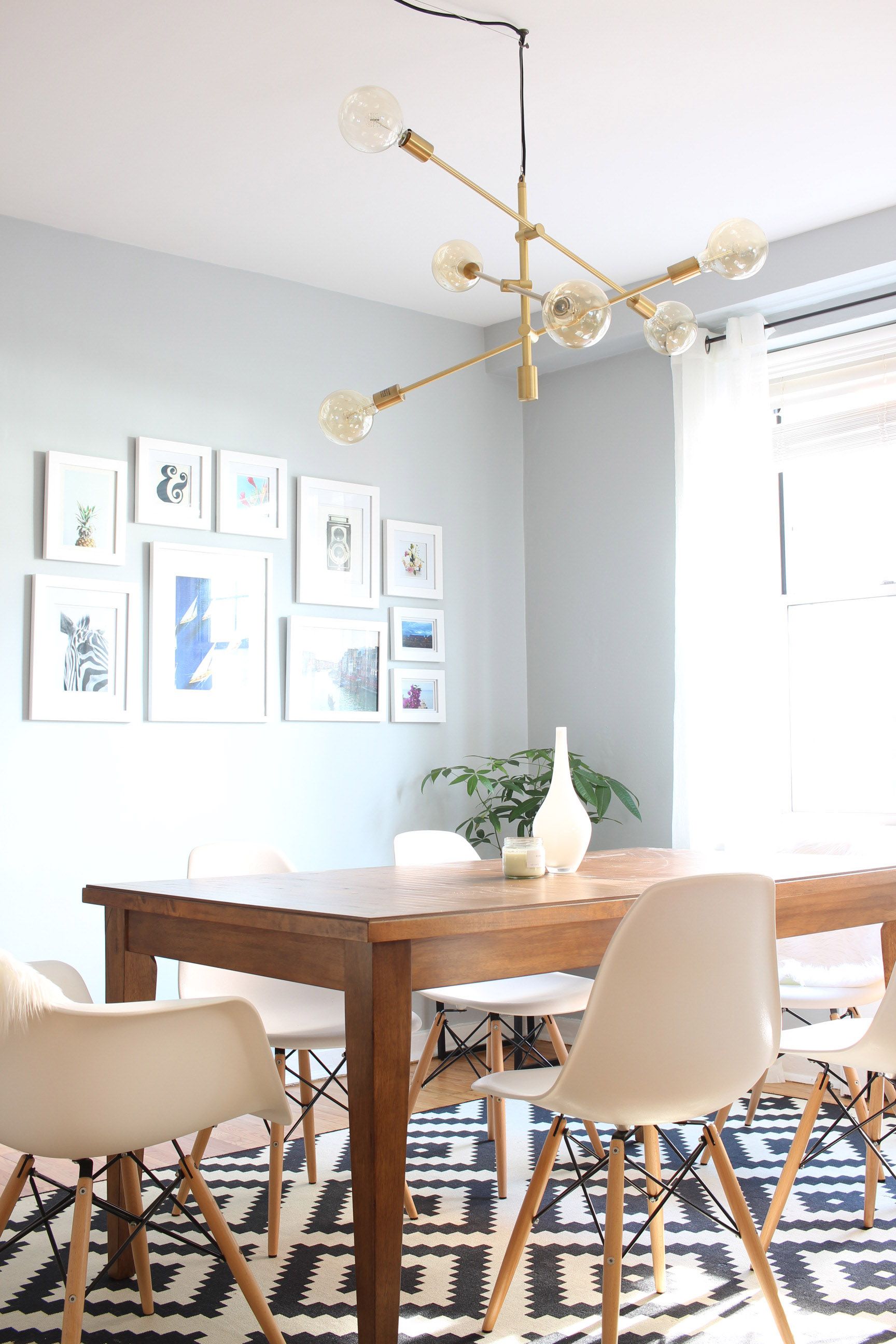 Mid-Century Modern Dining Room with West Elm Mobile Chandelier
