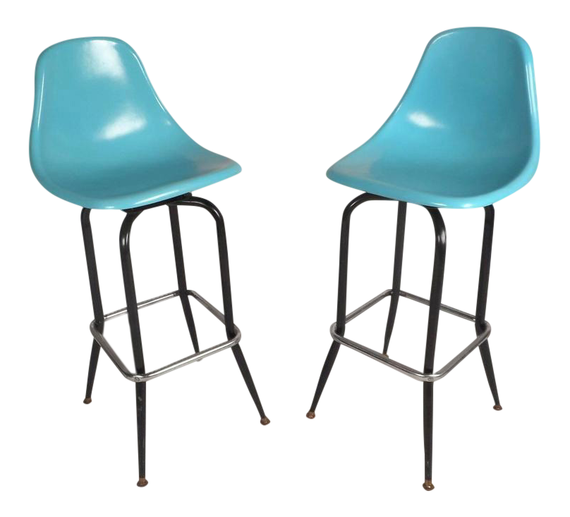 Mid-Century Modern Swivel Bar Stools