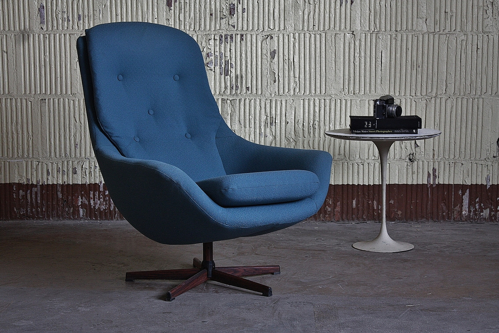 Sultry Norwegian Midcentury Modern Soda Galvano Swivel Lounge Chair  (Norway, 1950s) | by