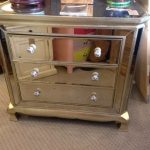 Venetian Aged Mirrored 3 Drawer Shaped Chest