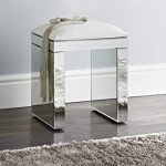 DOWNTON INTERIORS ANTIQUE SILVER MIRRORED GLASS DRESSING TABLE STOOL
