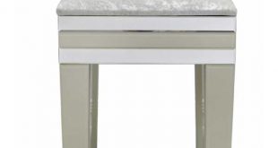 Contemporary Cream Clear Mirrored Glass Dressing Table Stool