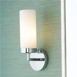 Cylinder Glass Bath Sconce Modern simplicity and favorite finishes along  with energy-saving bulb make