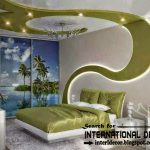 Modern bedroom ceiling ideas and drywall with LED lights, led wall lights
