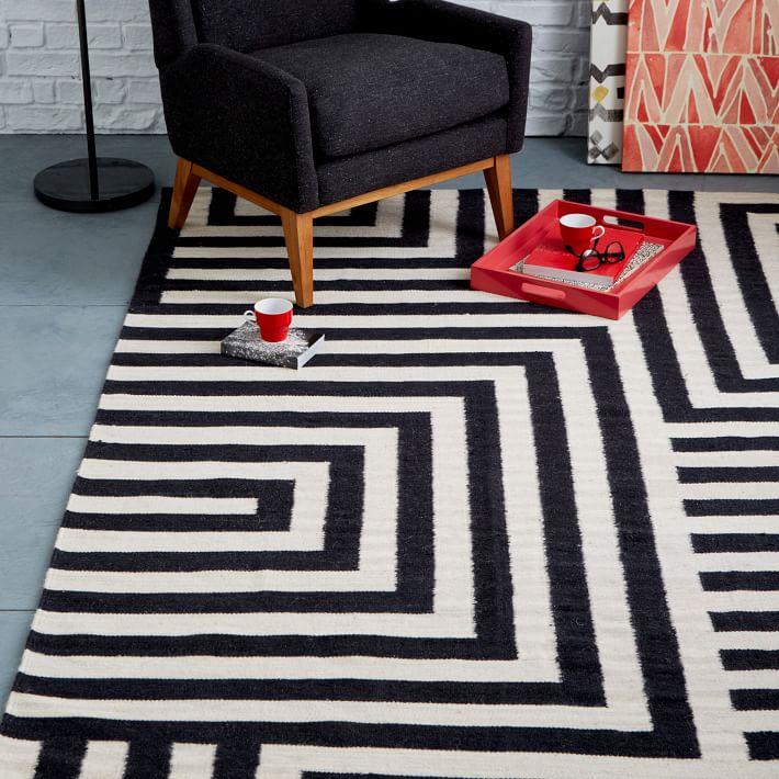 Modern black and white rugs decor ideas