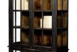 Modern Black Bookcase Distressed Finish Rustic Solid Wood distressed wood  and metal bookcase
