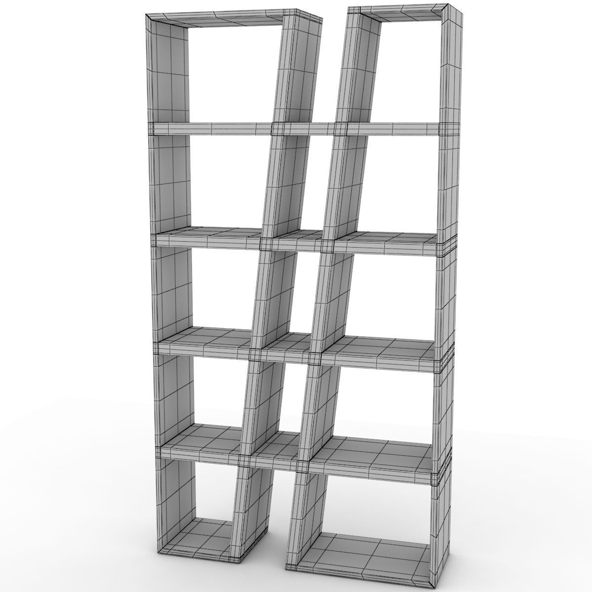 modern bookshelf 3d model max obj mtl 3ds fbx 10