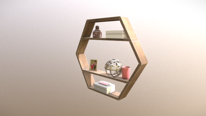 Modern Bookshelf 3D model
