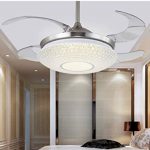 Lighting Groups Modern Simple Led Bright Ceiling Fan With Acrylic Lampshade  -42 inch for Living
