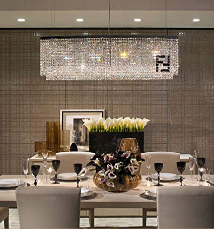 Image Unavailable. Image not available for. Color: Siljoy Modern Oval  Rectangular Chandelier Dining Room