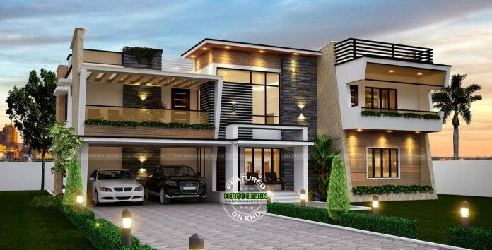 Terrace Design, Dream Home Design, House Design, Contemporary House Plans, Modern  House