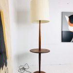 Mid-Century Modern Floor Lamp With Table | Chairish