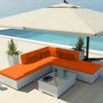 Uduka Outdoor Sectional Patio Modern Furniture White Wicker Sofa Set Porto  6 Orange All Weather Couch