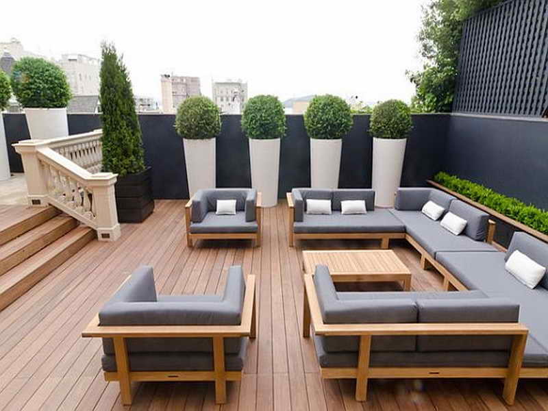 Patio, Patio Furniture Wood Wood Patio Furniture Plans A Big Set Of Gray  Seat Pad