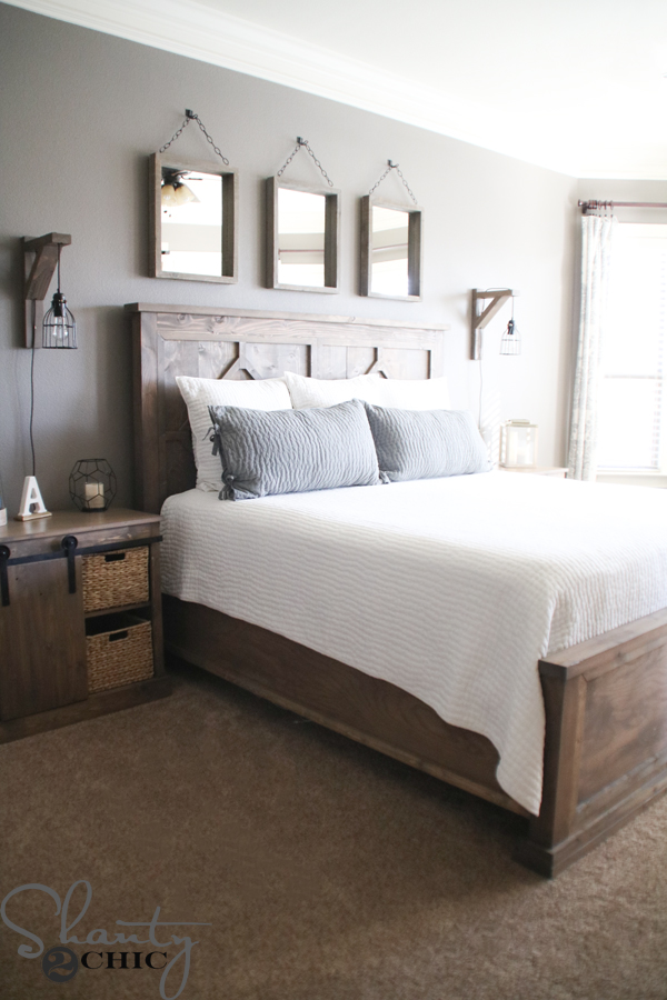 DIY Rustic Modern King Bed