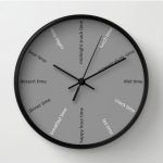 Kitchen wall clock, fun clock, modern wall clock, diet clock , grey  decorative for bars , restaurant