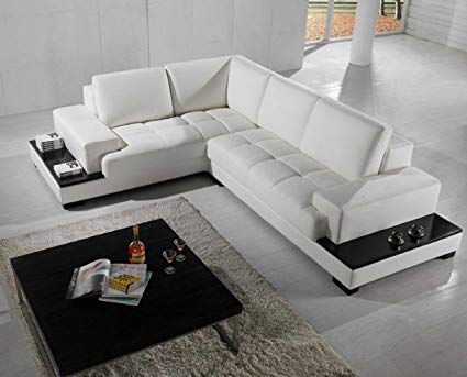 Image Unavailable. Image not available for. Color: Vig Furniture T71 Modern  Leather Sectional