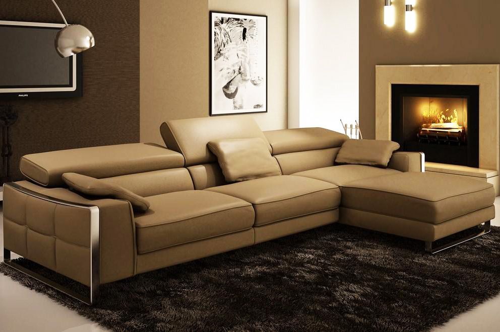 Modern Leather Sectional Sofa Flavio