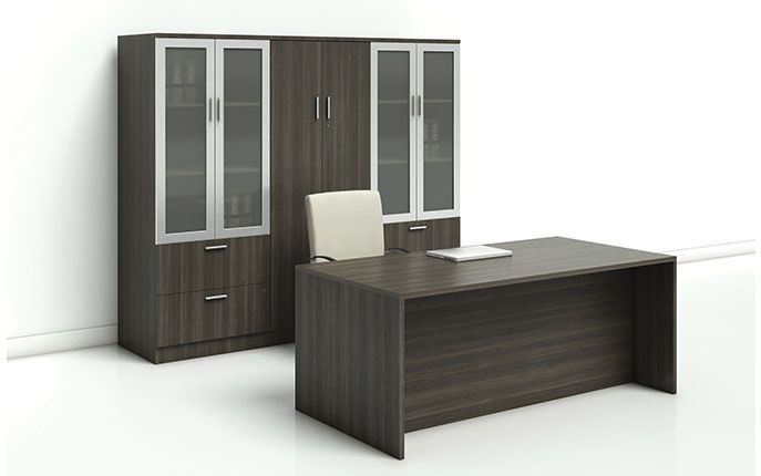 commercial desk and storage set - MODERN